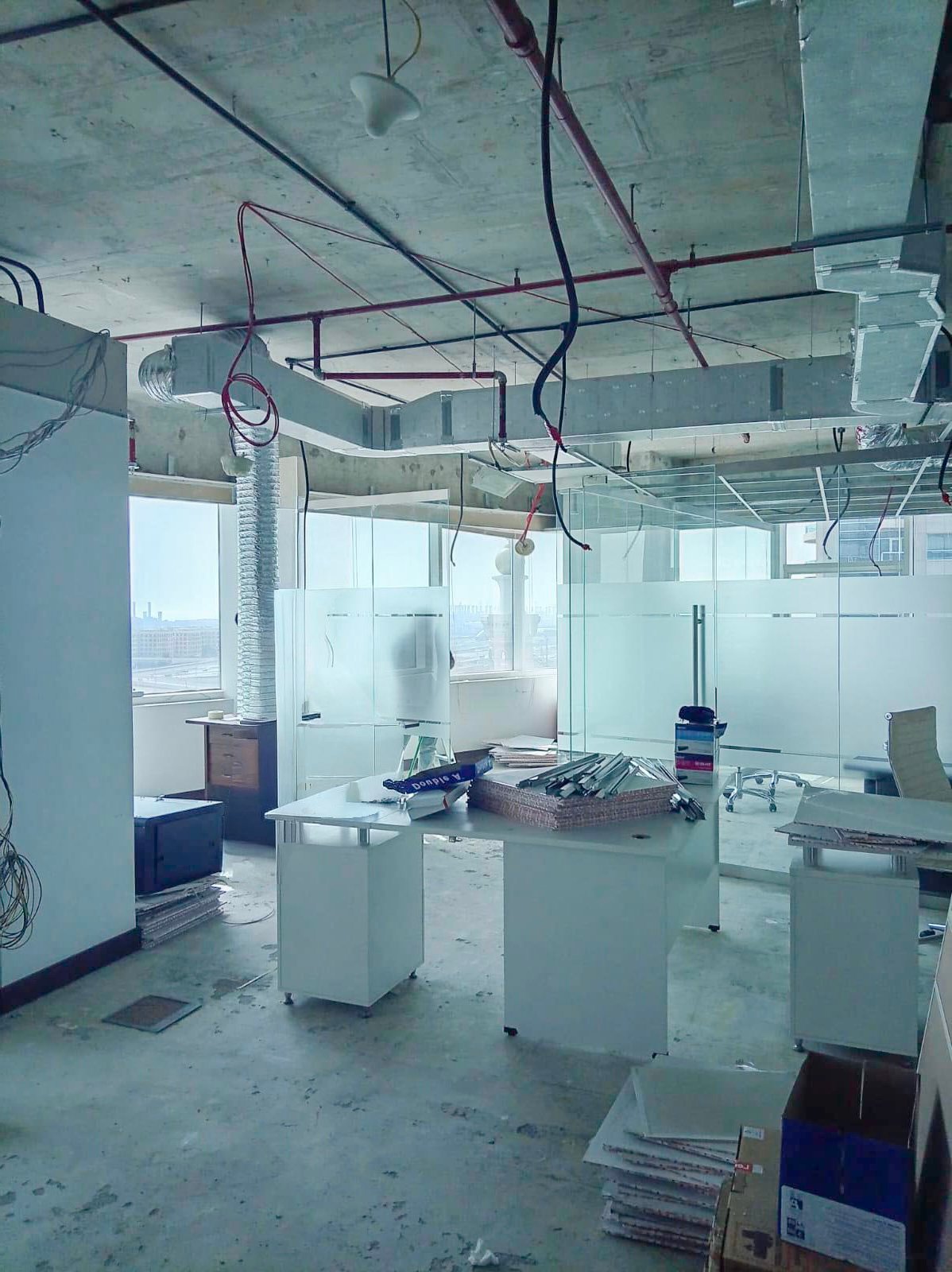 Raw unfinished apartment interior before renovation